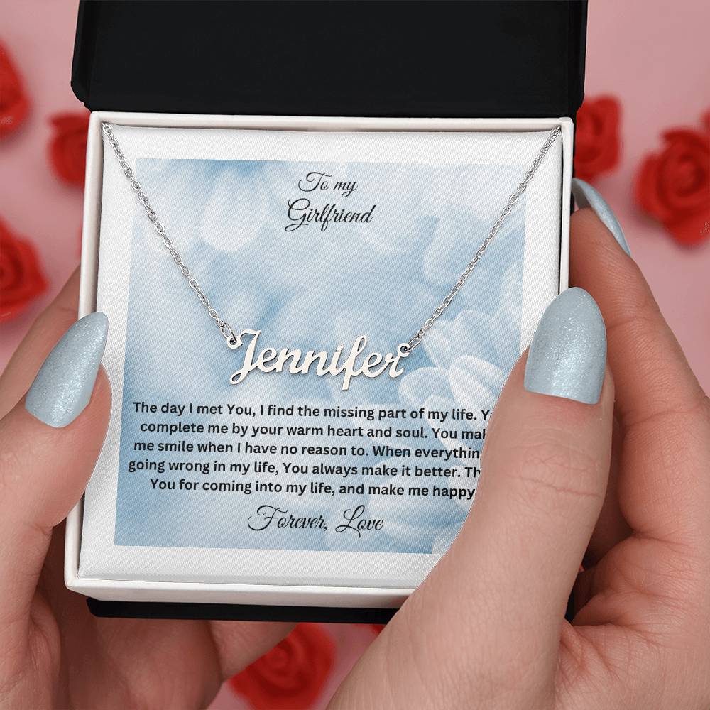 Personalized Name Tag with message card for your Girlfriend