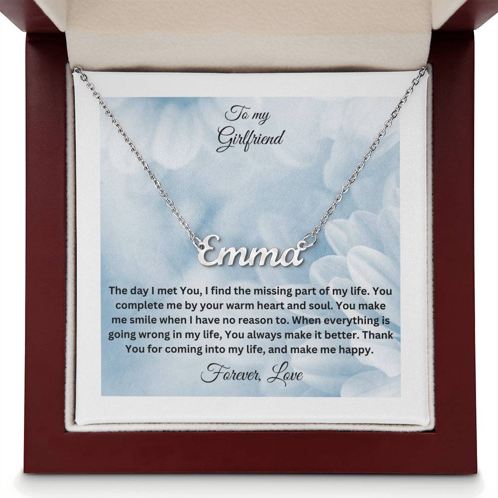 Personalized Name Tag with message card for your Girlfriend