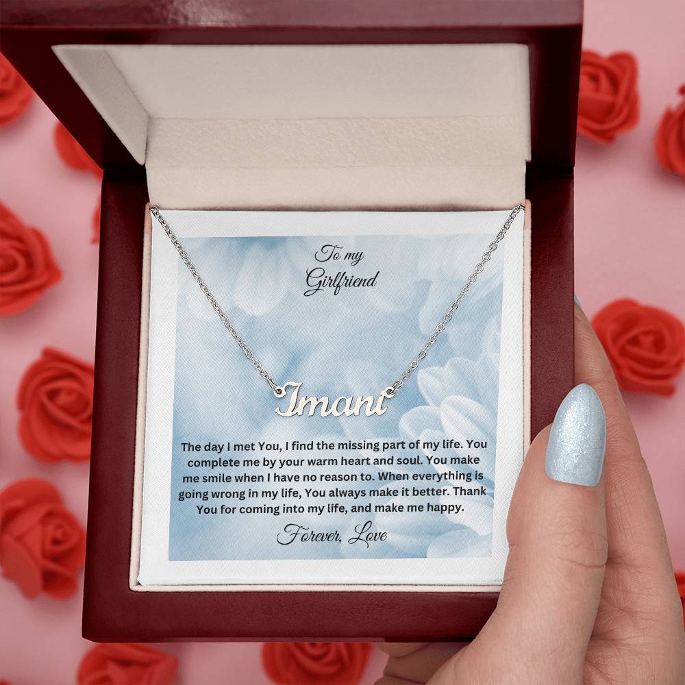 Personalized Name Tag with message card for your Girlfriend