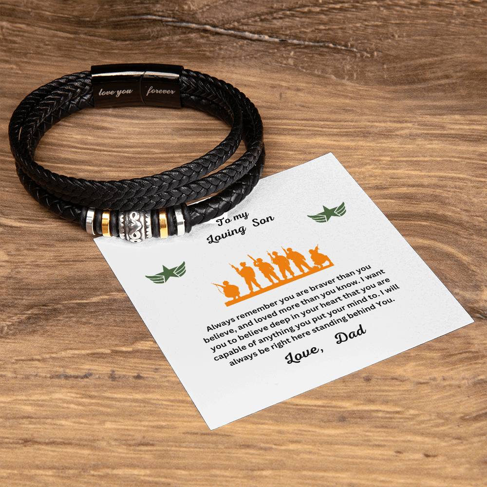 Message Card with Bracelet for your Son who serve in the armed Forces.