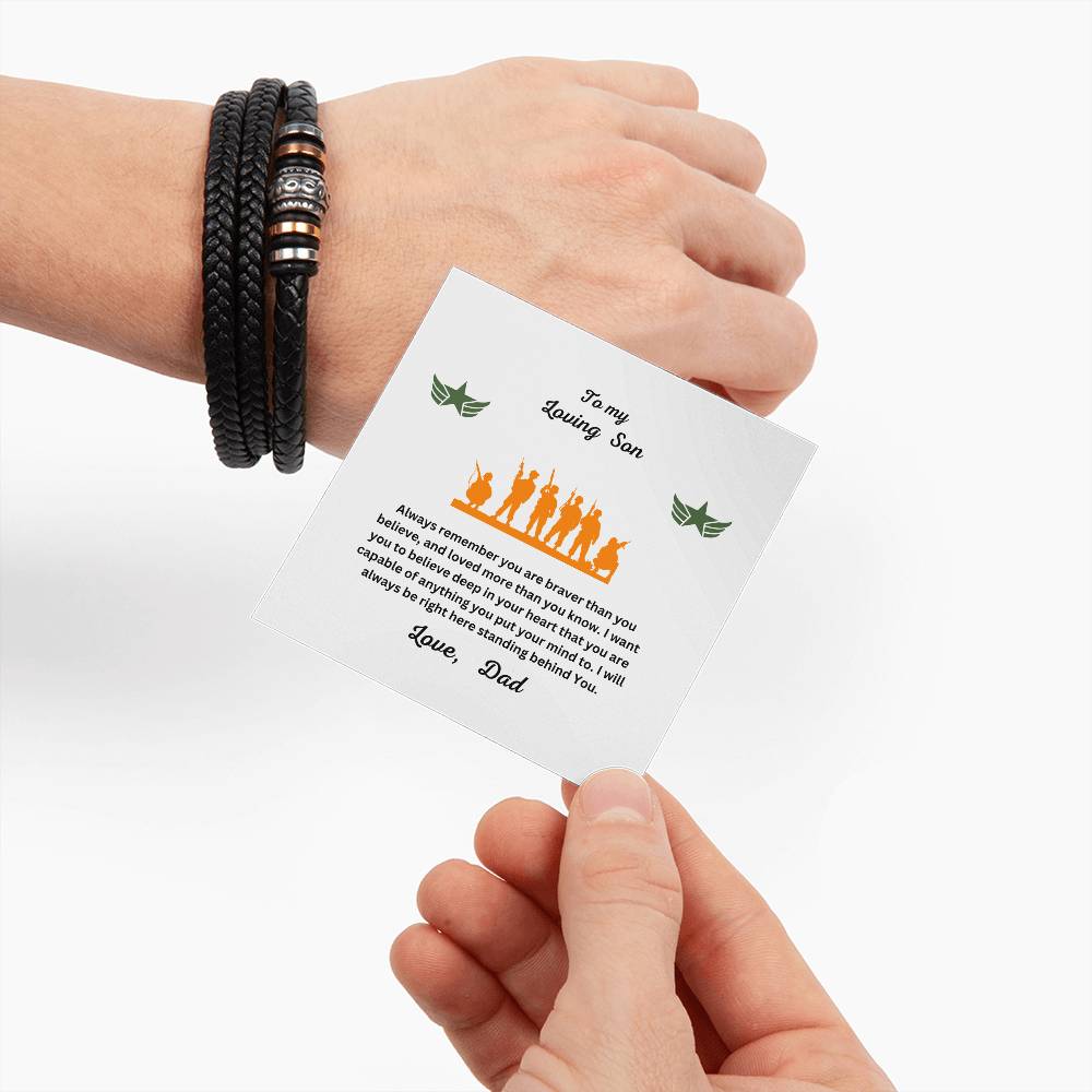 Message Card with Bracelet for your Son who serve in the armed Forces.